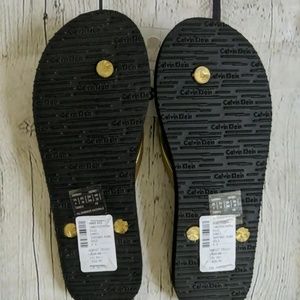 Calvin Klein Shoes - Calvin Klein Sarinah Gold Flip Flops Sandals Calvin Klein Shoes - Calvin Klein Sarinah Gold Flip Flops Sandals